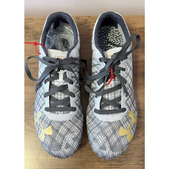 NWT Under Armour UA HOVR™ Shakedown Metallic Plaid Track Shoes Size 5.5 - Picture 2 of 9